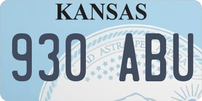 KS license plate 930ABU