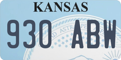KS license plate 930ABW