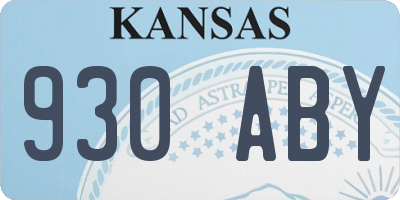 KS license plate 930ABY