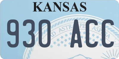 KS license plate 930ACC