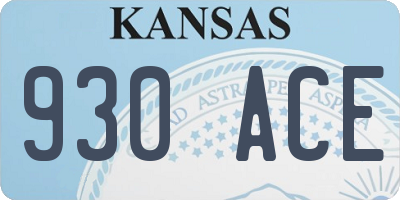KS license plate 930ACE