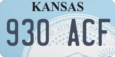 KS license plate 930ACF