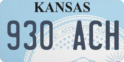 KS license plate 930ACH