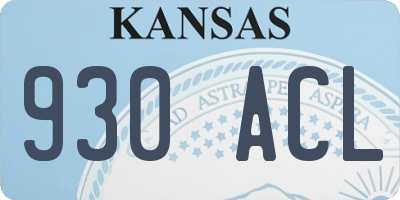 KS license plate 930ACL