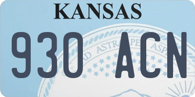 KS license plate 930ACN