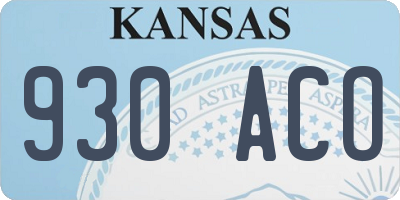 KS license plate 930ACO