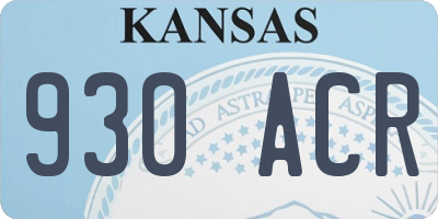 KS license plate 930ACR