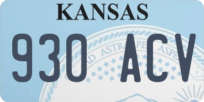 KS license plate 930ACV