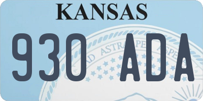 KS license plate 930ADA