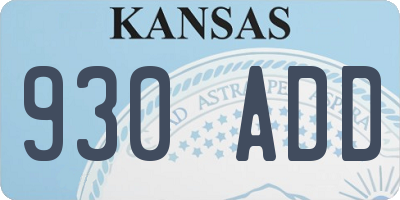 KS license plate 930ADD