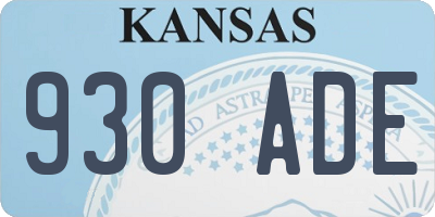 KS license plate 930ADE