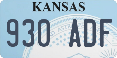 KS license plate 930ADF