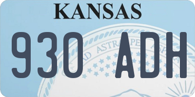KS license plate 930ADH