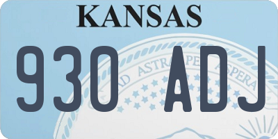KS license plate 930ADJ