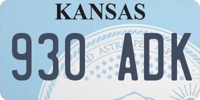 KS license plate 930ADK