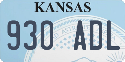 KS license plate 930ADL