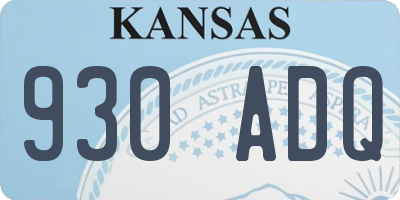 KS license plate 930ADQ