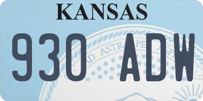 KS license plate 930ADW