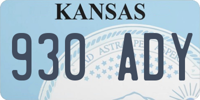 KS license plate 930ADY