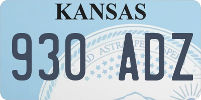 KS license plate 930ADZ