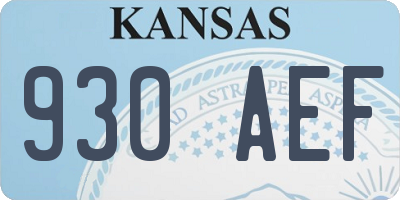 KS license plate 930AEF