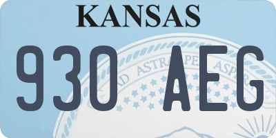 KS license plate 930AEG