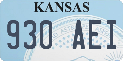 KS license plate 930AEI