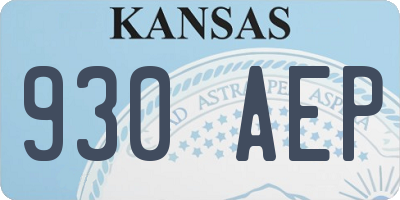 KS license plate 930AEP