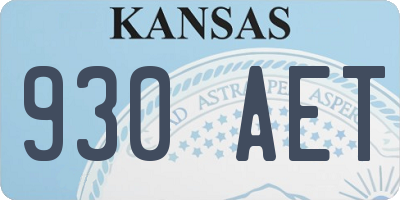 KS license plate 930AET