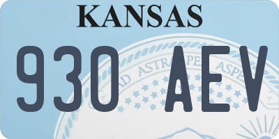 KS license plate 930AEV