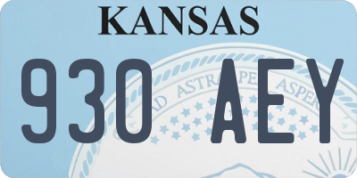 KS license plate 930AEY