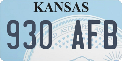 KS license plate 930AFB