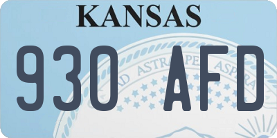 KS license plate 930AFD