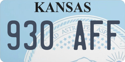 KS license plate 930AFF
