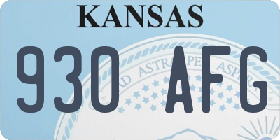 KS license plate 930AFG