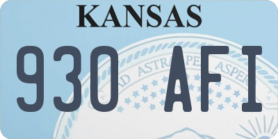 KS license plate 930AFI