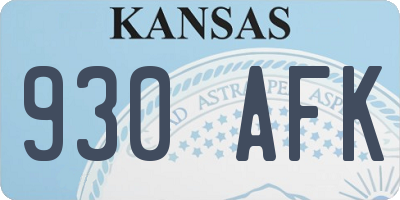 KS license plate 930AFK