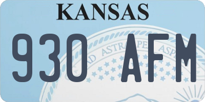 KS license plate 930AFM