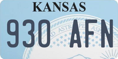 KS license plate 930AFN