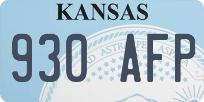 KS license plate 930AFP