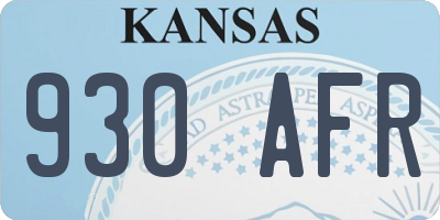 KS license plate 930AFR