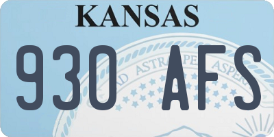 KS license plate 930AFS
