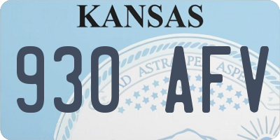 KS license plate 930AFV