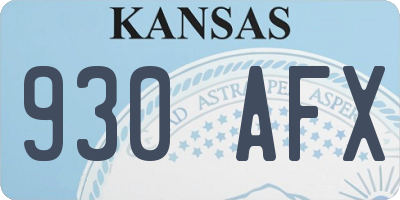 KS license plate 930AFX