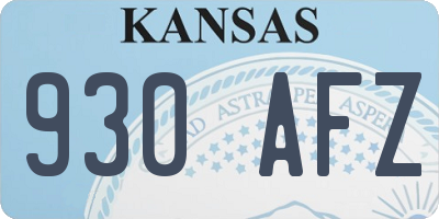 KS license plate 930AFZ