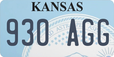 KS license plate 930AGG