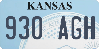 KS license plate 930AGH