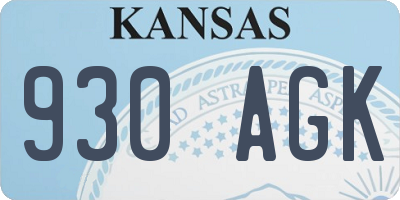 KS license plate 930AGK