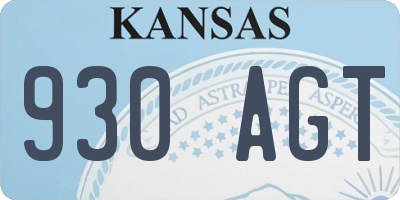 KS license plate 930AGT
