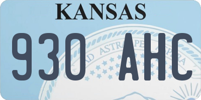KS license plate 930AHC